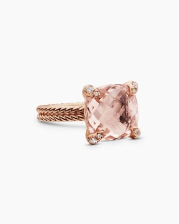 Chatelaine® Ring|18K Rose Gold with Morganite and Diamonds, 11mm