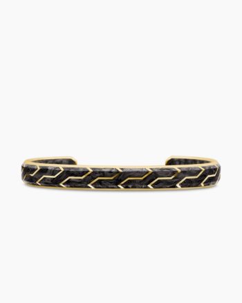 Streamline® Cuff Bracelet|18K Yellow Gold with Forged Carbon, 8.5mm