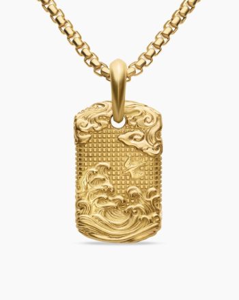 Waves Tag|18K Yellow Gold, 27mm