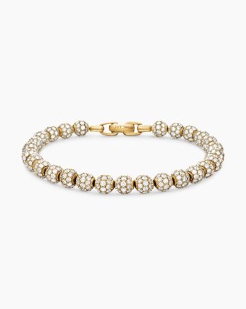Spiritual Beads Bracelet|18K Yellow Gold and Pavé Diamonds, 6mm