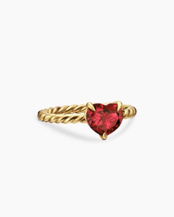 Chatelaine® Heart Ring|18K Yellow Gold with Garnet, 7mm
