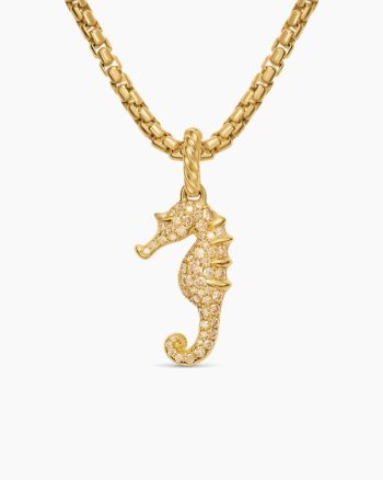 Seahorse Amulet|18K Yellow Gold with Cognac Diamonds and Diamonds, 22.1mm