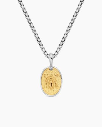 Petrvs® Bee Amulet|Sterling Silver with 18K Yellow Gold, 17.8mm