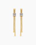 Helena Box Chain Drop Earrings|18K Yellow Gold with Diamonds, 52.8mm