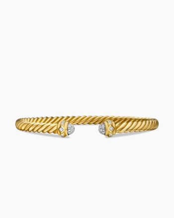 Renaissance® Oval Cablespira® Bracelet|18K Yellow Gold with Diamonds, 4.5mm