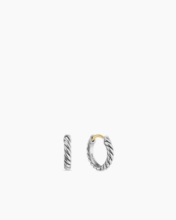 Sculpted Cable Micro Huggie Hoop Earrings|Sterling Silver, 10.7mm