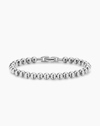 Spiritual Beads Metal Bead Bracelet|Sterling Silver, 6mm