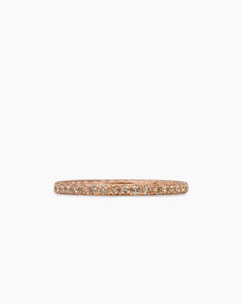 DY Eden Band Ring|18K Rose Gold with Pavé Cognac Diamonds, 1.85mm