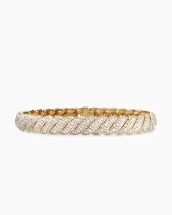Sculpted Cable Bracelet|18K Yellow Gold with Diamonds, 8.5mm