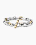 DY Mercer® Chain Bracelet|Sterling Silver with 18K Yellow Gold and Diamonds, 8mm