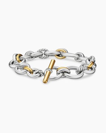 DY Mercer® Chain Bracelet|Sterling Silver with 18K Yellow Gold and Diamonds, 8mm