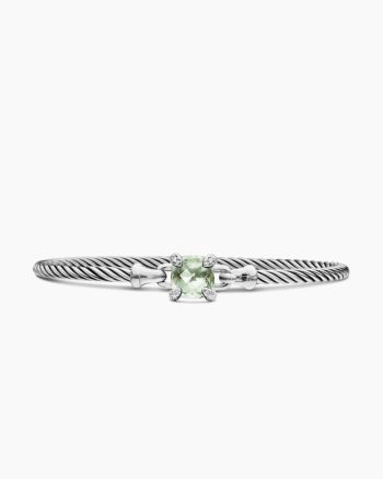 Chatelaine® Bracelet|Sterling Silver with Prasiolite and Diamonds, 3mm
