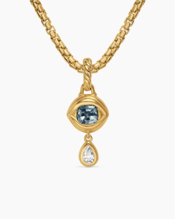 Crying Eye Amulet|18K Yellow Gold with Blue Spinel and Diamond, 16.7mm