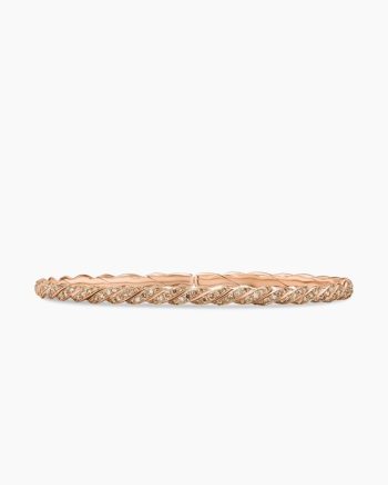 Sculpted Cable Flex Bracelet|18K Rose Gold with Cognac Diamonds, 3.5mm
