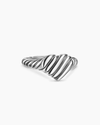 Sculpted Cable Heart Pinky Ring|Sterling Silver, 9mm