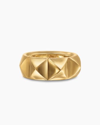 Pyramid Band Ring|18K Yellow Gold, 9mm