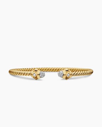 Renaissance® Cablespira® Bracelet|18K Yellow Gold with Diamonds, 3.5mm