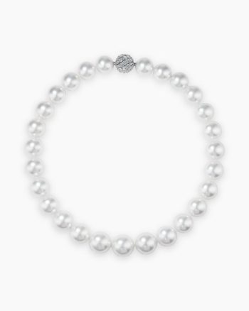 Floating Diamonds and Pearl Necklace|White Gold