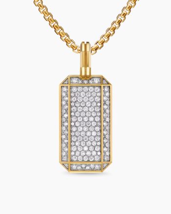 Octagonal Tag|18K Yellow Gold with Diamonds, 27mm