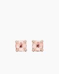 Chatelaine® Stud Earrings|18K Rose Gold with Morganite and Diamonds, 8mm