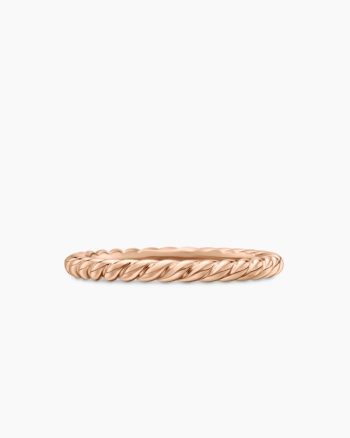 DY Cable Band Ring|18K Rose Gold, 2mm