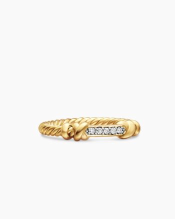 Petite Helena Wrap Band Ring|18K Yellow Gold with Diamonds, 4mm