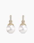 DY Lumina Pearl Classic Drop Earrings|Yellow Gold with Diamonds