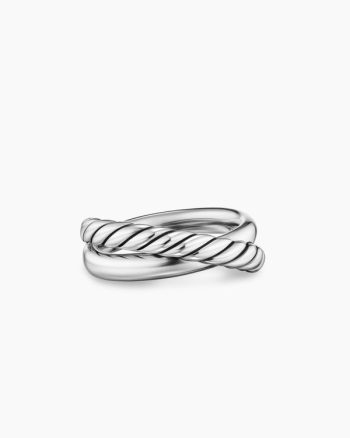 Crossover Two Row Ring|Sterling Silver, 7.4mm