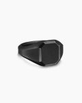 Streamline® Signet Ring|Black Titanium, 14mm