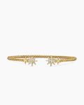 Petite Starburst Cable Bracelet|18K Yellow Gold with Diamonds, 2.6mm