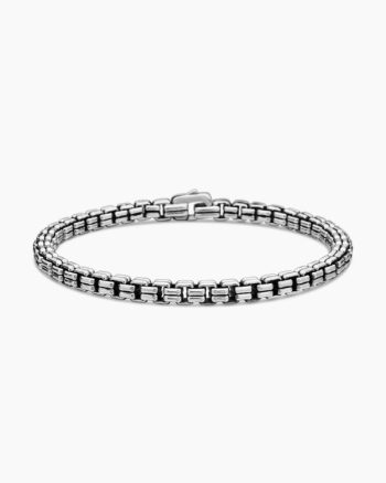 Double Box Chain Bracelet|Sterling Silver, 4mm