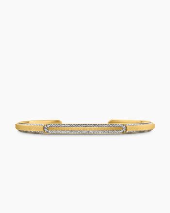 Streamline® Cuff Bracelet|18K Yellow Gold with Diamonds, 5.5mm