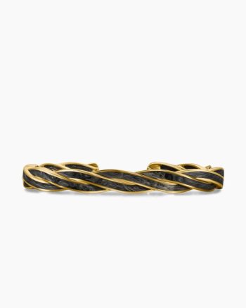 DY Helios™ Cuff Bracelet|18K Yellow Gold with Forged Carbon, 9mm