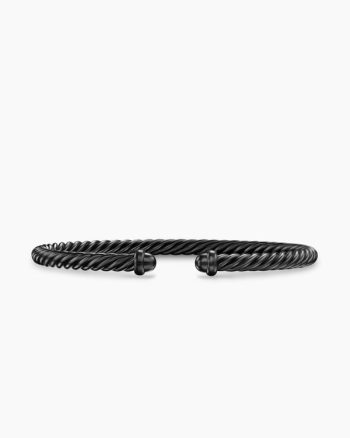 Classic Cable Bracelet|Black Aluminum, 4mm