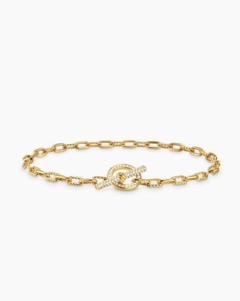 DY Madison® Pavé Toggle Chain Bracelet|18K Yellow Gold with Diamonds, 3mm