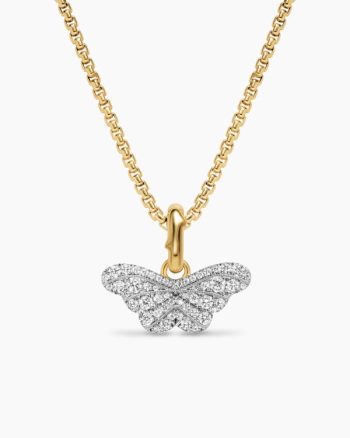 Butterfly Amulet|18K White and Yellow Gold with Diamonds, 9.1mm