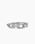 Stax Chain Link Ring|18K White Gold with Diamonds, 4.5mm