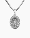 Mary Amulet|Sterling Silver with Diamonds, 20mm