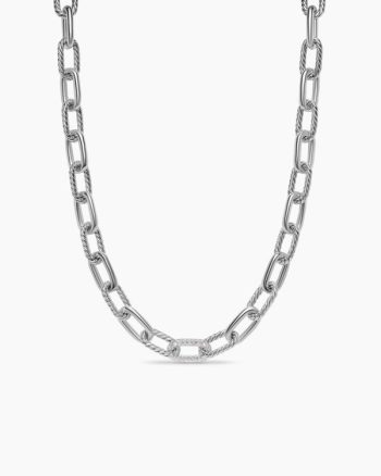 DY Madison® Chain Necklace|Sterling Silver with Diamonds, 11mm
