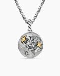 Taurus Amulet|Sterling Silver with 18K Yellow Gold and Diamonds, 19mm