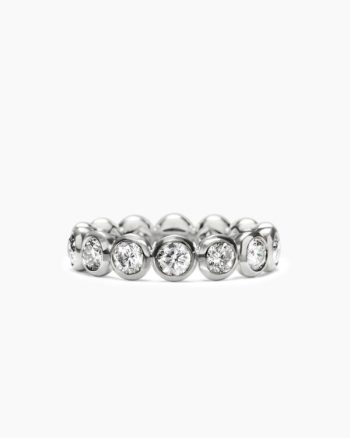 DY Infinity Band Ring|Platinum with Round Diamonds, 4.8mm