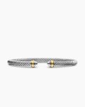 Classic Cable Bracelet|Sterling Silver with 18K Yellow Gold, 4mm