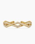 Zig Zag Stax™ Cuff Bracelet|18K Yellow Gold with Diamonds, 13mm