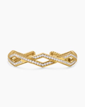 Zig Zag Stax™ Cuff Bracelet|18K Yellow Gold with Diamonds, 13mm