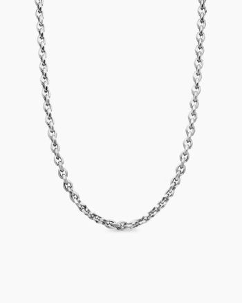 Faceted Chain Necklace|Sterling Silver, 7mm