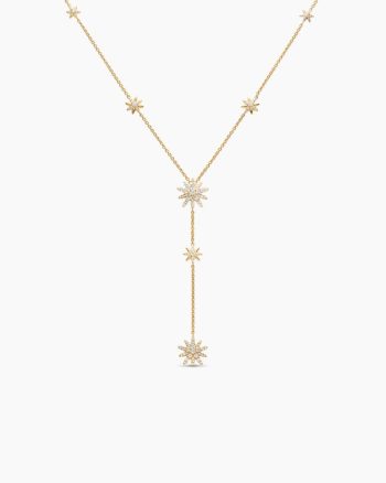 Starburst Y Necklace|18K Yellow Gold with Diamonds, 76.7mm