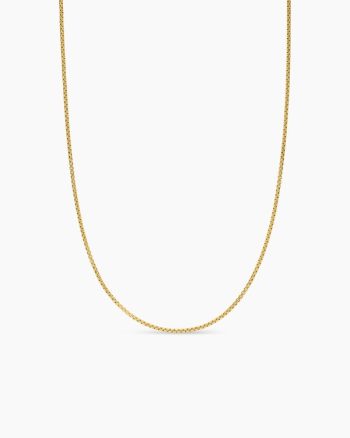 Box Chain Slider Necklace|18K Yellow Gold, 1.7mm