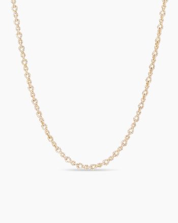 Pavé Infinity Twist Chain Necklace|Yellow Gold with Diamonds