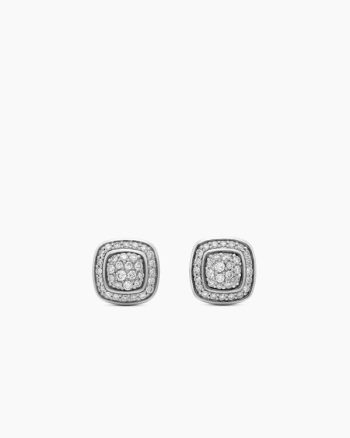 Petite Albion® Stud Earrings|Sterling Silver with Pavé Diamonds, 5mm