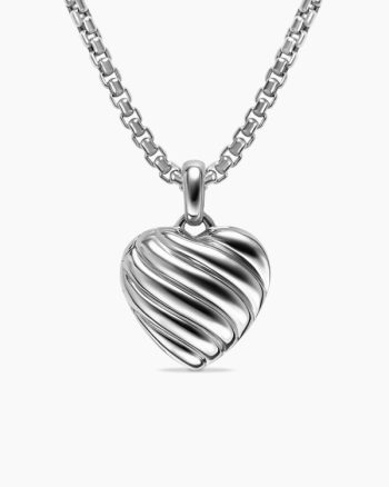 Sculpted Cable Heart Locket|Sterling Silver, 23mm